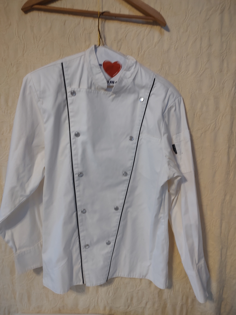 White Performance Chef Jacket with Black Piping